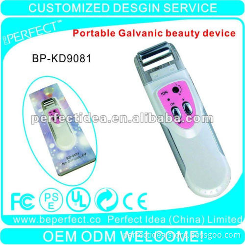 Portable home use galvanic bio-wave cosmetic apparatus
